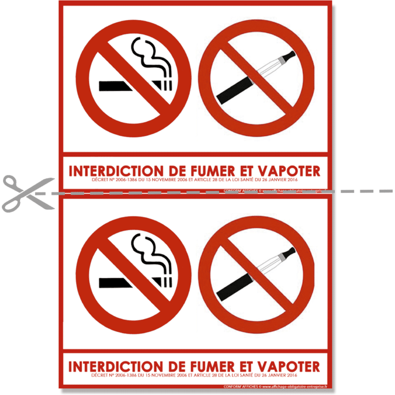 Affiche Interdiction De Fumer Et Vapoter