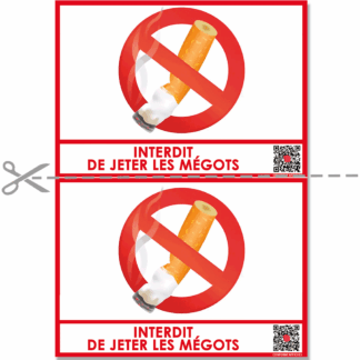 Affiche Interdiction de jeter les Mégots